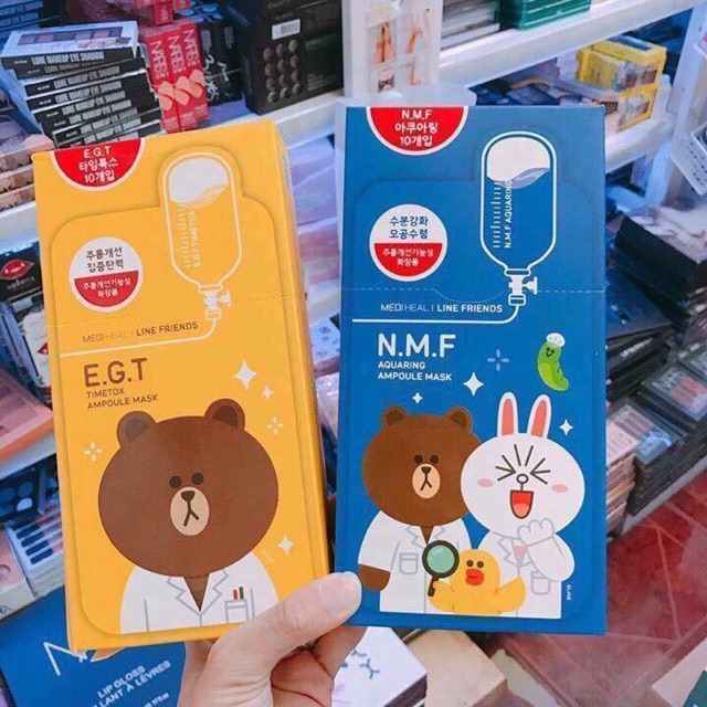 Mặt nạ hình thú  MEDIHEAL LINE FRIENDS AMPOULE MASK