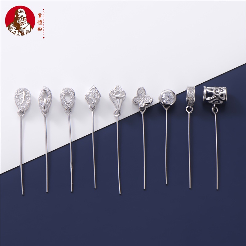 Mặt Dây Chuyền Dài Bằng Bạc 925 Đính Đá Ngọc Bích Thời Trang