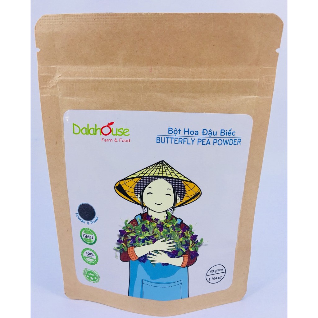 Bột Hoa Đậu Biếc Dalahouse (Butterfely Pea Powder) Nguyên chất 50g