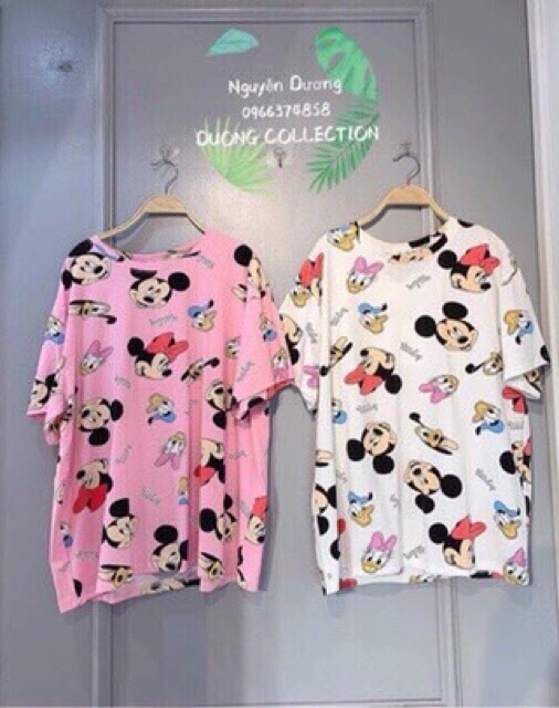 áo thun nữ in hình form rộng giấu quần