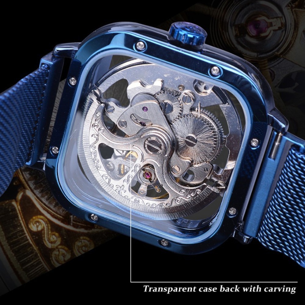 Đồng hồ cơ Forsining mặt số rỗng dây thép không gỉ cho nam | BigBuy360 - bigbuy360.vn