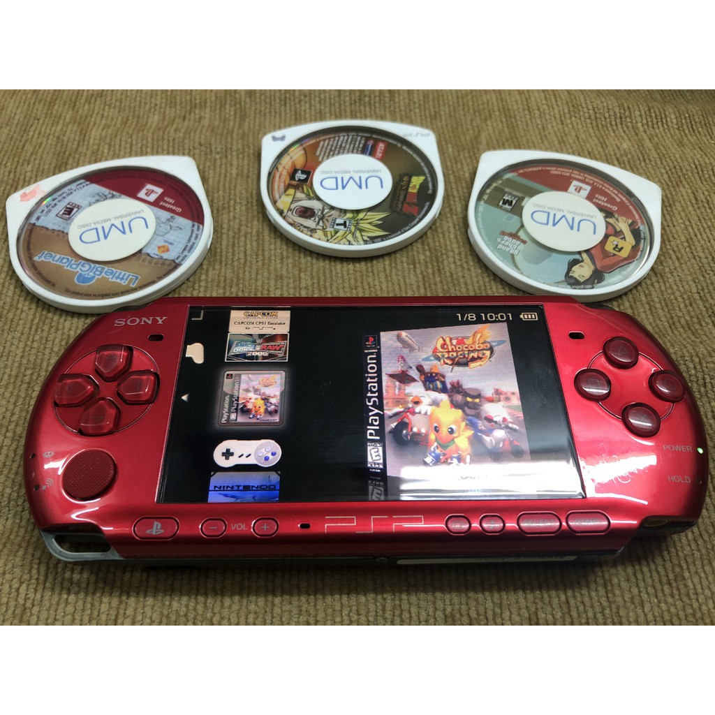 Máy PSP 3000 tặng thẻ nhớ 32GB 30 GAMES và 3 đĩa umd