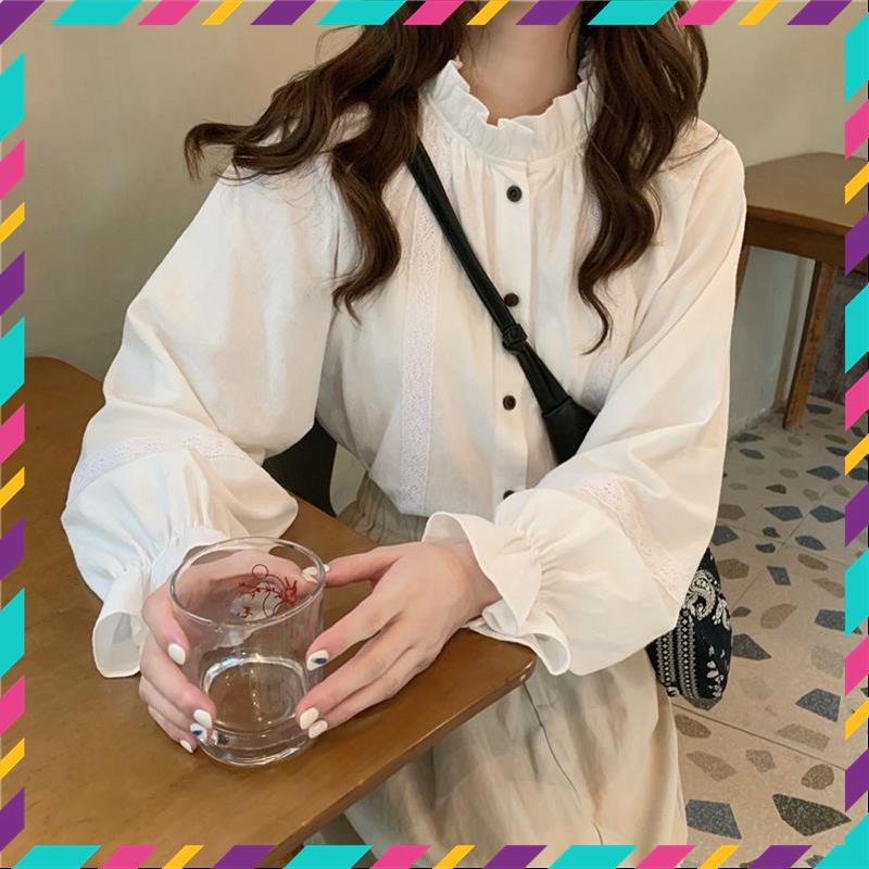 Áo sơ mi trắng nữ tay phồng phối ren_A481 MSP22790 | BigBuy360 - bigbuy360.vn