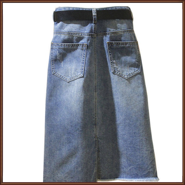Chân váy jean Dáng Chữ A Lưng Cao Thiết Kế Xẻ Tà Thời Trang Mùa Hè Cá Tính Cho Nữ