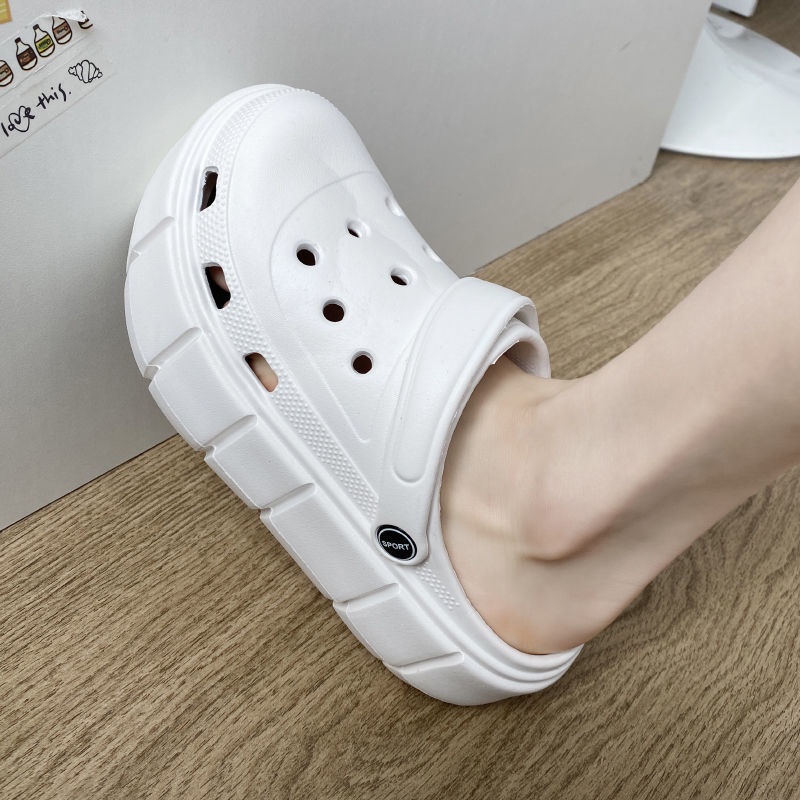 Dép Đế Dày Đục Lỗ Màu Sắc Thời Trang Đi Biển Cho Nữ