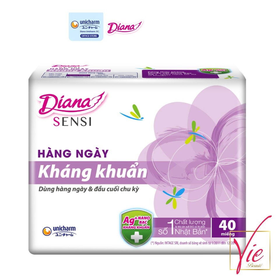 BVS Diana Sensi - Băng Vệ Sinh Diana Sensi Hàng Ngày Kháng Khuẩn 40 Miếng/Gói