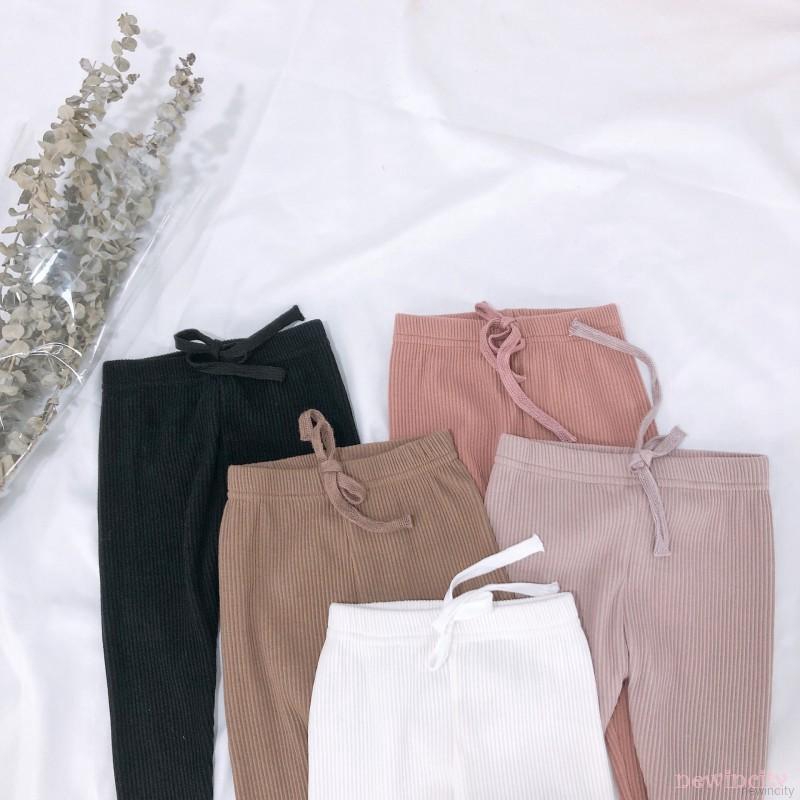 Quần Legging Cotton Màu Trơn Cho Bé Gái