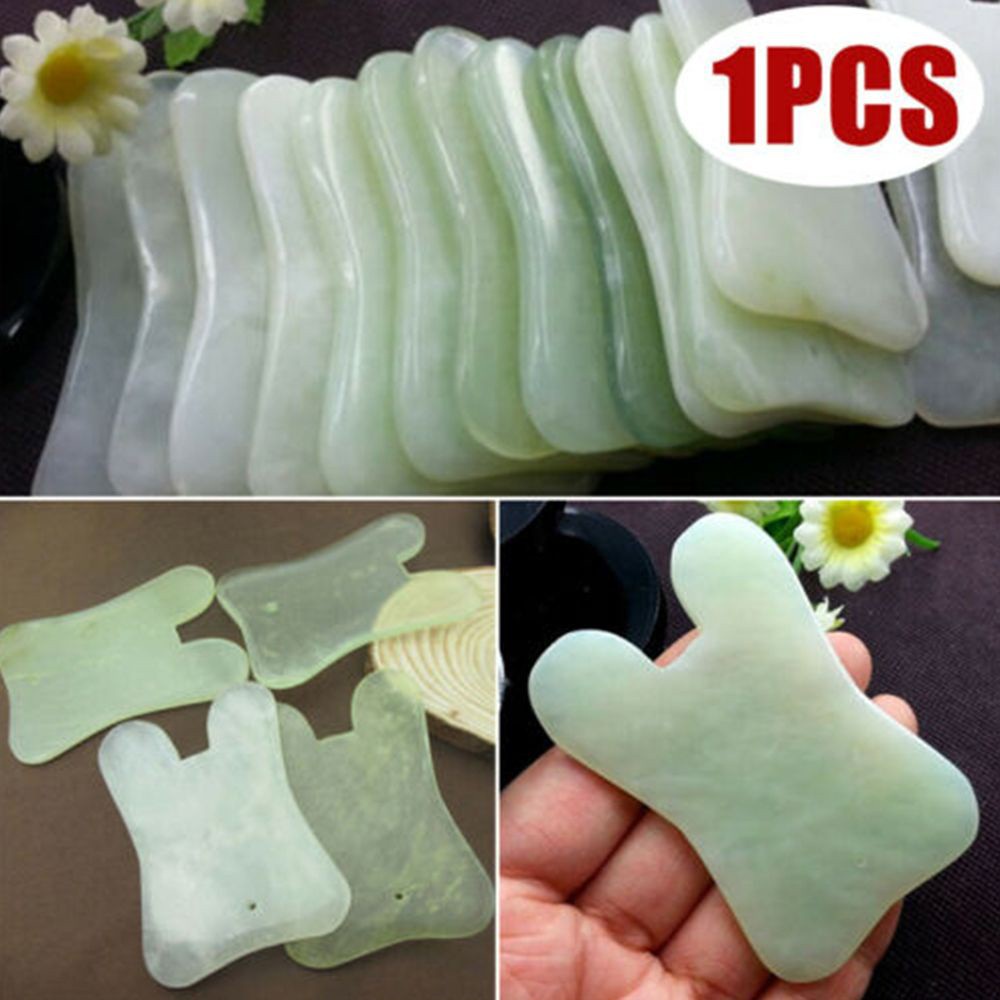 [Hàng mới về] Dụng cụ mát xa gua sha bằng đá ngọc bích tự nhiên tiện dụng