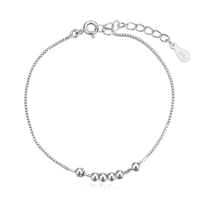 Vòng Tay Bạc S925 Đính Hạt Nhỏ Đơn Giản Thời Trang Hàn Quốc Cho Nữ