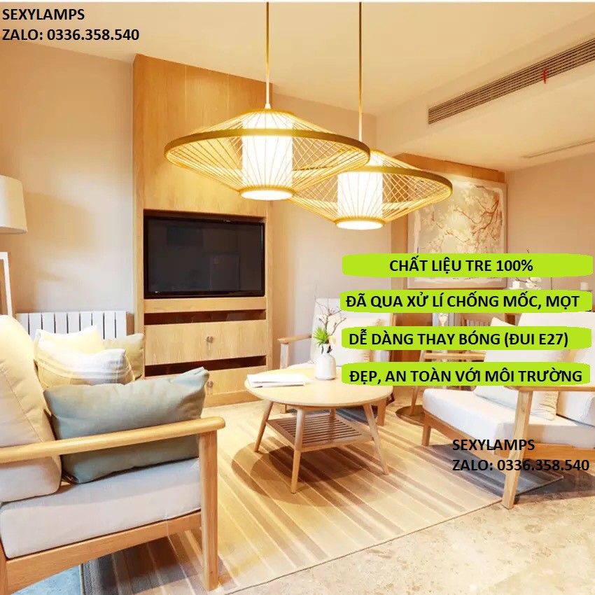 ĐÈN THẢ MÂY TRE ĐAN HÌNH QUẢ TRÁM
