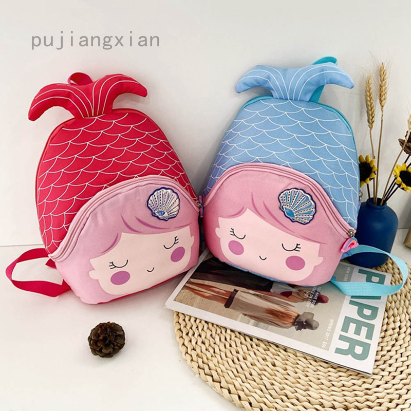 Balo thiết kế hình nàng tiên cá hoạt hình đáng yêu dành cho bé gái