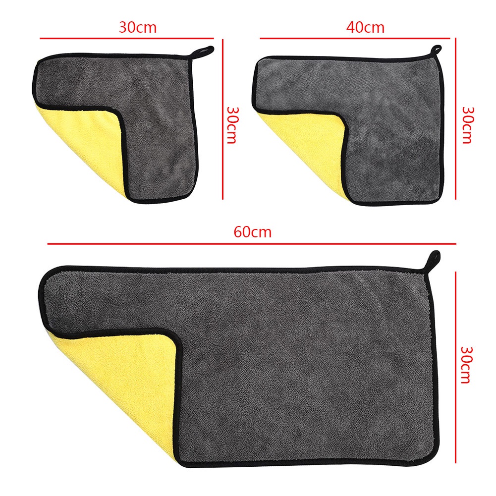 Khăn lau đa năng Microfiber 2 Mặt dày dặn 30x60cm  - Chuyên dụng cho ô tô xe hơi