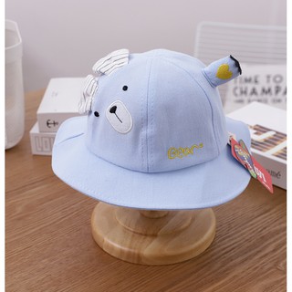 Mũ vành mặt gấu cho bé từ 3m-24m
