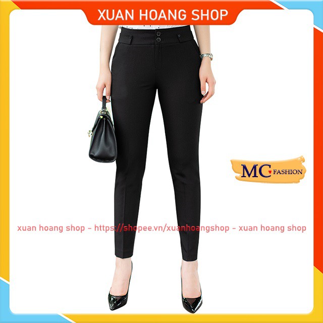 Quần Tây Nữ Lưng Cao Công Sở Kiểu Âu Mc Fashion, Đen, Xanh Tím Than, Chất Vải Co Giãn Nhẹ, Size Đủ Q0248