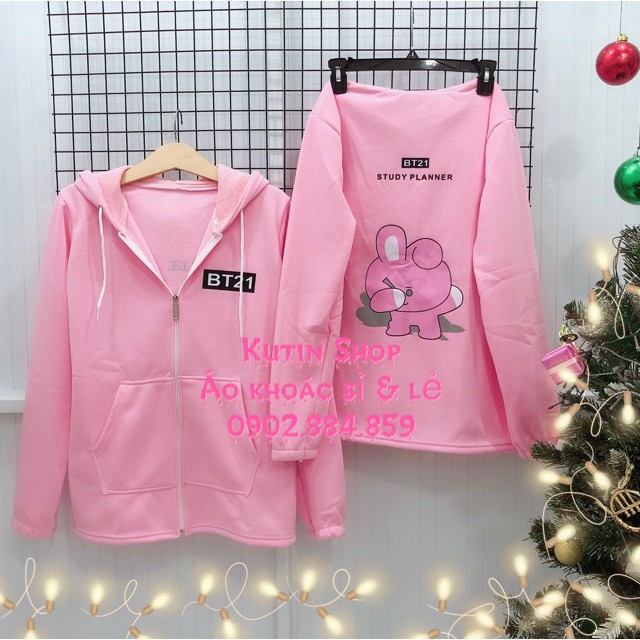 Áo khoác nỉ ngoại form rộng dây kéo BT21 siêu dễ thương có ảnh thật | BigBuy360 - bigbuy360.vn