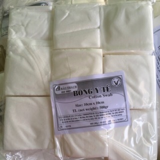 Bông y tế cắt miếng 10x10cm vệ sinh cho bé