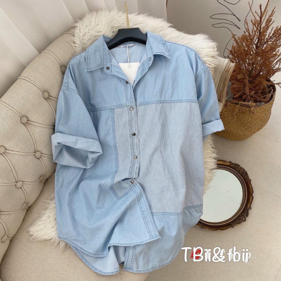 Bán sỉ áo sơ mi bò denim cúcc sắt bấm