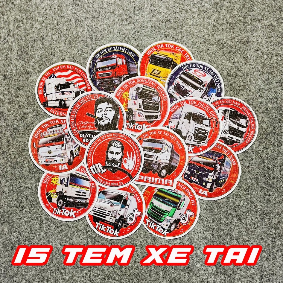 15 Logo Tem Dán Xe Tải - Tem Trang Trí Xe Tải [kích thước 5.5cm, CB2] Hà Nội Phố Tik Tok Xe Tải