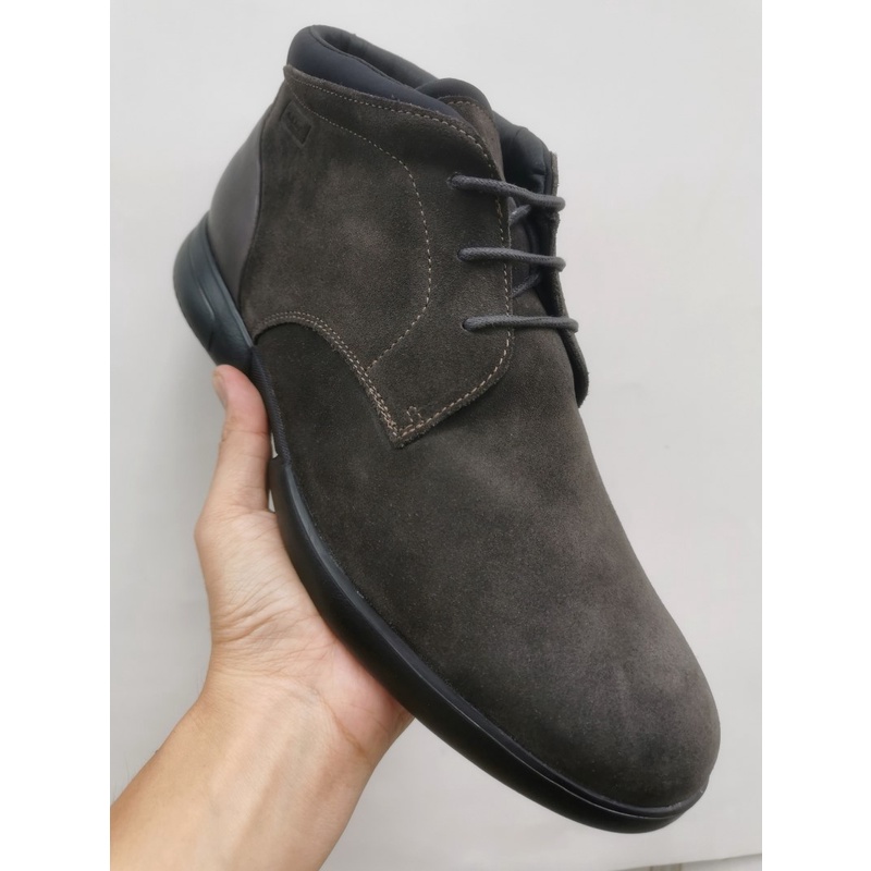 Giày ankle boots da lộn, giày bốt cổ thấp big size cỡ lớn EU:45-46 cho nam chân to (Geox chính hãng Italy xuất dư)