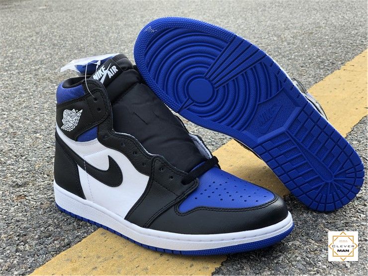 (FREESHIP+FULLBOX) Giày Thể Thao Sneakers AIR Jordan 1 Retro High Royal Toe Xanh Trắng Mũi Đen Cổ Cao