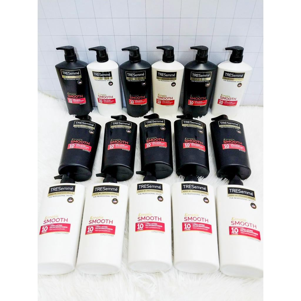 Bộ dầu gội + xả TRESemme 850g KARATIN SMOOTH chuẩn Salon