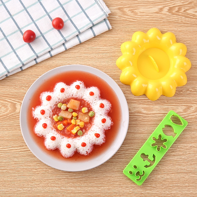 [Tổng Kho Sỉ] Khuôn Làm Cơm Bento size lớn Cá Heo/Thỏ/Bông Hoa Kiểu 2 13-15cm