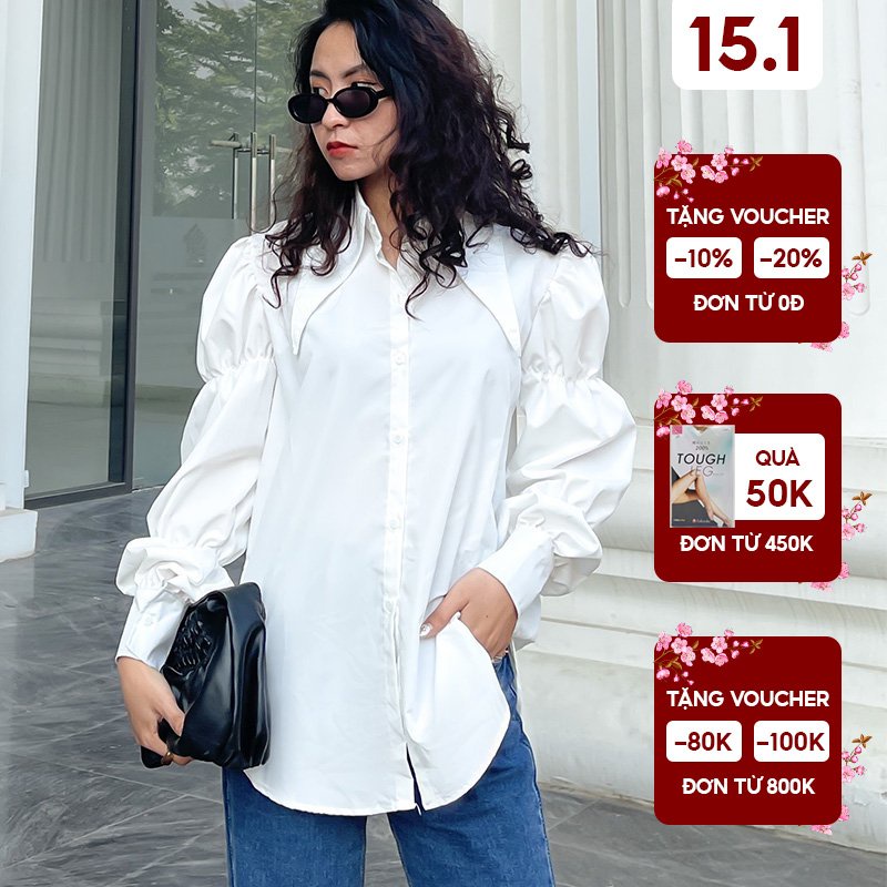 Áo sơ mi nữ Milly Shirt SMI006 thiết kế tay bồng trendy, thời trang - Uni By Heart