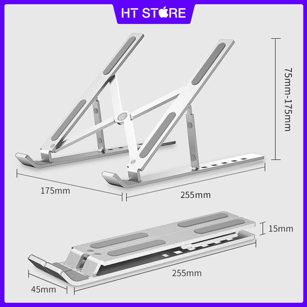 [RẺ VÔ ĐỊCH] Giá đỡ Laptop, Macbook hợp kim nhôm N4 hỗ trợ tản nhiệt, có thể điều chỉnh độ cao, chống mỏi cổ, dễ gấp gọn