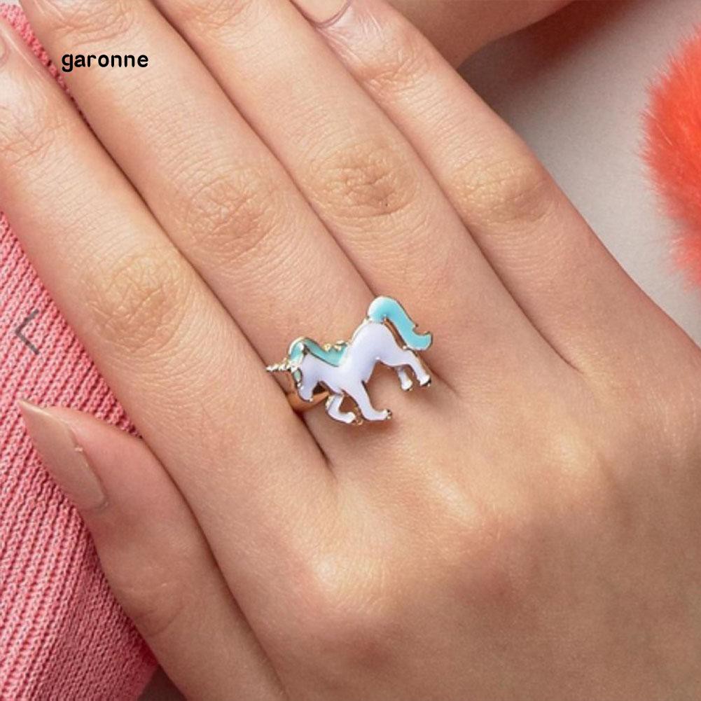 Nhẫn thời trang hình kỳ lân hoạt hình dễ thương cho bé gái