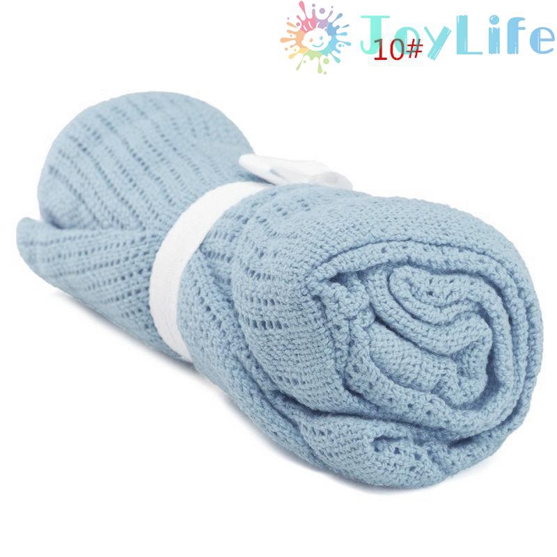 Baby  Soft  Cotton  Knitted  Net  Solid  Color  Hole  Blanket