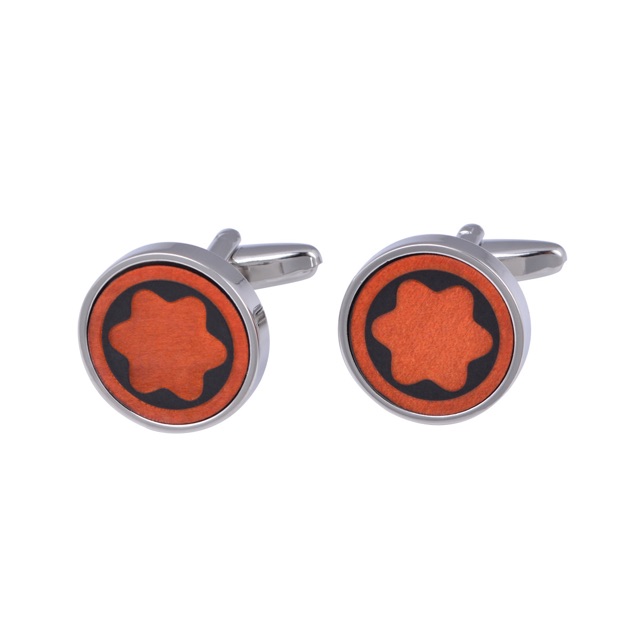 Combo Khuy măng sét + cài cà vạt Montblanc gỗ