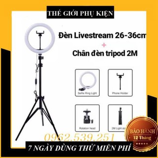 [BH 6 THÁNG] Đèn LiveStream 26cm .Hỗ trợ ánh sáng Chụp Ảnh, Make Up Trang Điểm. 3 Chế Độ Sáng