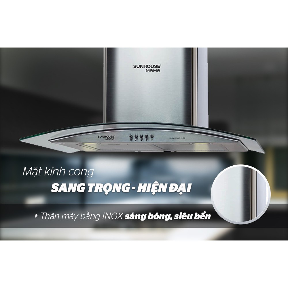 Máy hút mùi kính cong SUNHOUSE MAMA MM6719-70