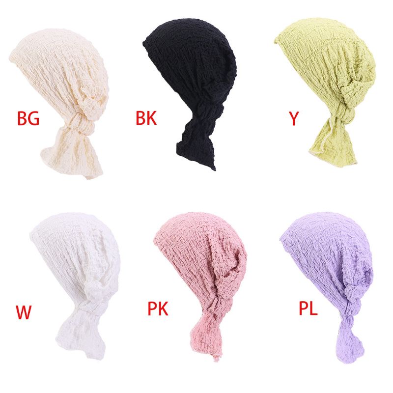 Mũ Trùm Đầu Kiêm Khăn Choàng Cổ Xếp Ly Nếp Nhăn Co Giãn Màu Sắc Tươi Sáng Cho Nữ