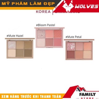 Bảng phấn má hồng 6 ô clio pro blusher palette đa năng vớivphấn má màu lì, bắt sáng, ánh nhũ chính hãng