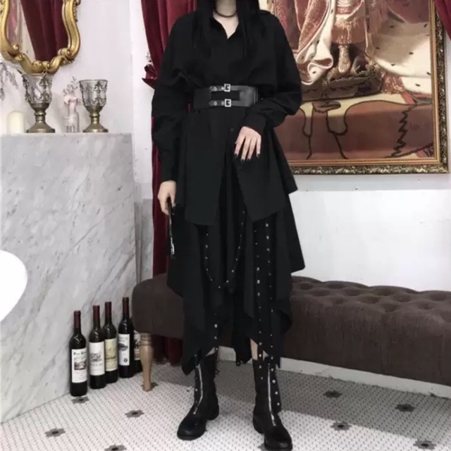 YAS0635-Set áo váy dark retro Hồng Kông