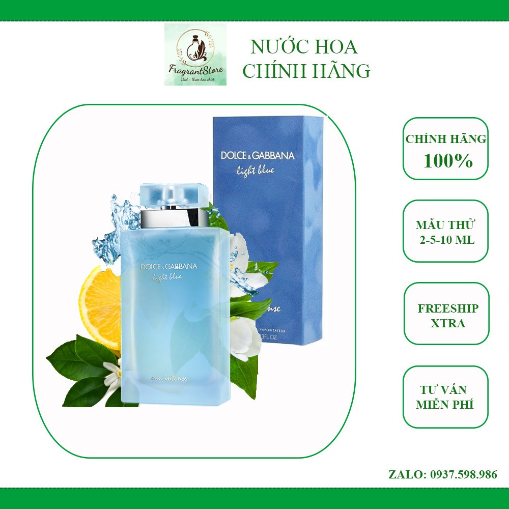 2ml, 5ml và 10ml  Light Blue Intense EDP