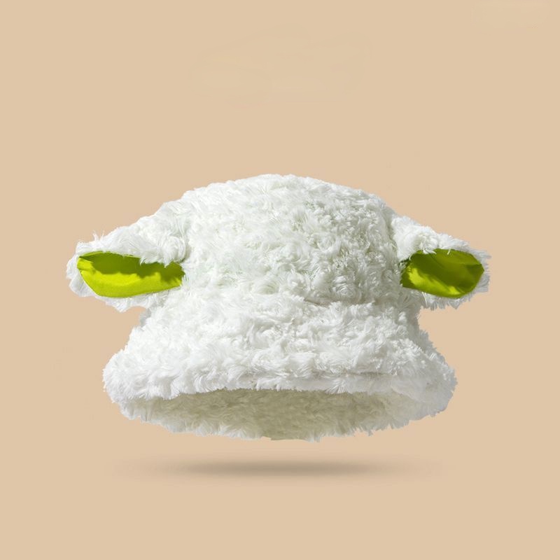 Nón Tai Bèo Phủ Lông Cừu Dày Dặn Màu Trơn Phong Cách Cổ Điển Dễ Thương Thời Trang Mùa Đông Cho Nữ