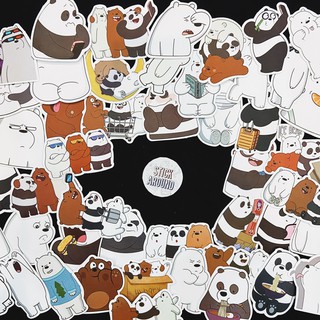 50 sticker gấu we are bears cute (pvc nhám) decal hình dán laptop, điện thoại... từ stickaroundvn