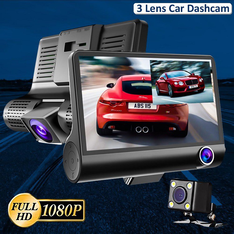 Camera Hành Trình 3 Trong 1 Quan Sát Tổng Thể Xe, Màn Hình 4 Inch Full HD 1080- Trong Ngoài Trước Và Sau | BigBuy360 - bigbuy360.vn