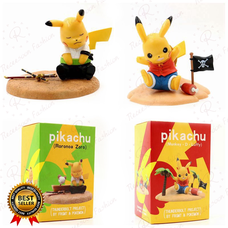 Pikachu Cos Luffy Action Figure Toys One Piece Pokémon Detective Pikachu Model