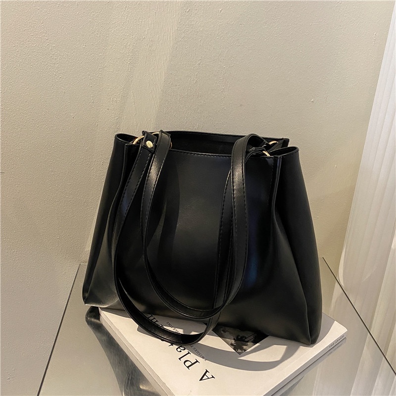 Túi Đeo Một Bên Vai Màu Trơn Mẫu Mới 2022 Sức Chứa Lớn Phong Cách Nước Ngoài Đơn Giản Cho Nữ