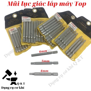 Đầu lục giác , Lục giác lắp máy khoan bắt ốc 4mm 5mm 6mm Top 65mm