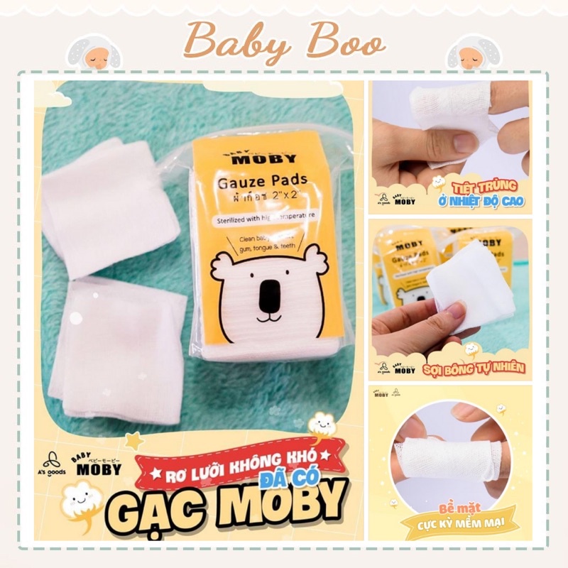 Gạc rơ lưỡi Moby vệ sinh miệng cho bé [ babyboo]