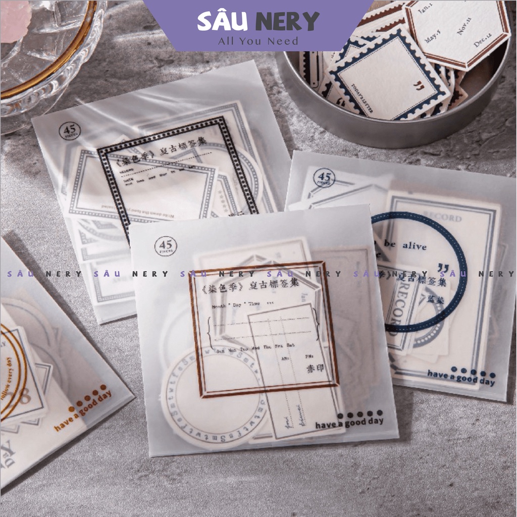 SALE XẢ HÀNG] Sâu Nery - SN236 - Set 45 mẩu note basic_Have a good day