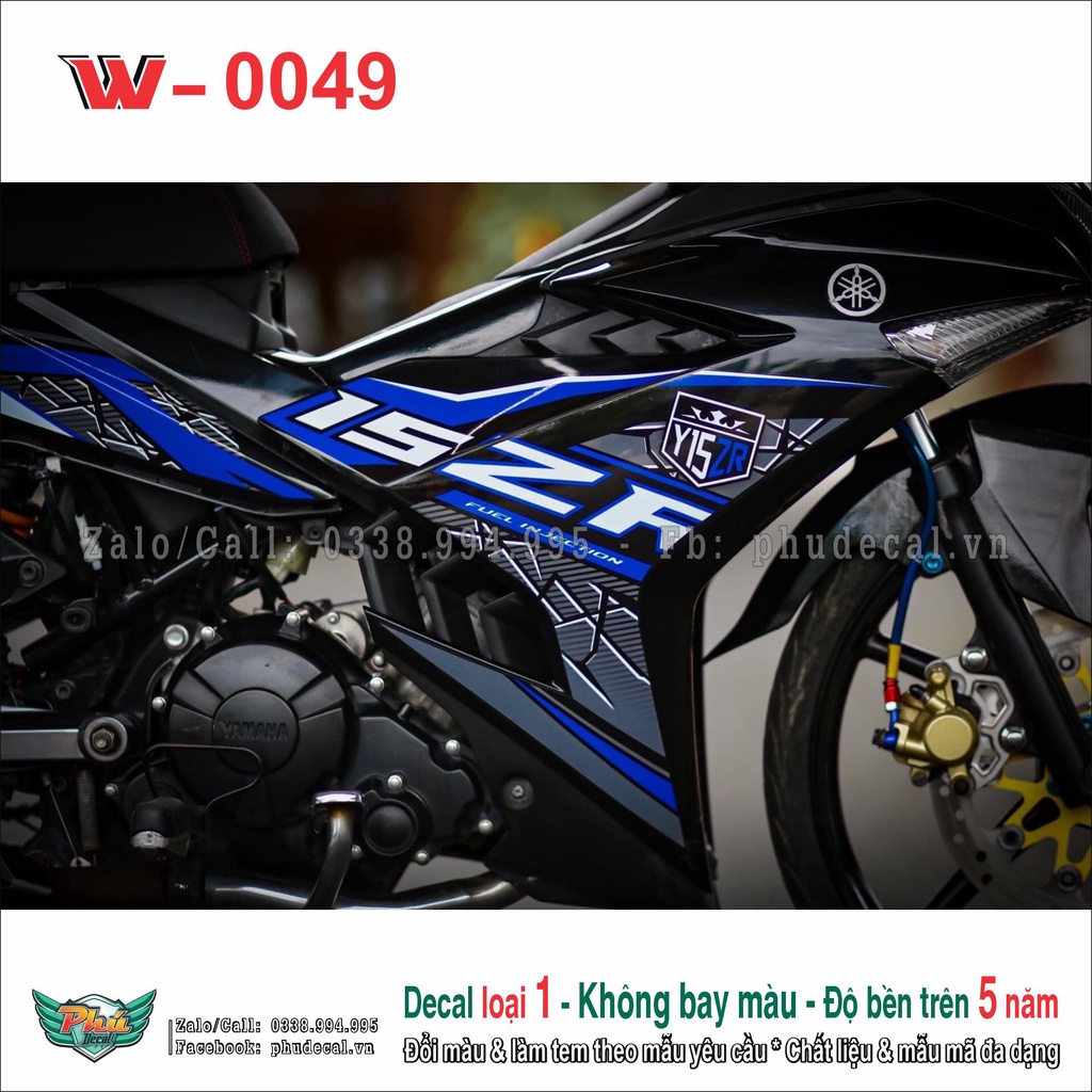 Tem rời Dán Xe Exciter 150 đen y15zr xanh (11)