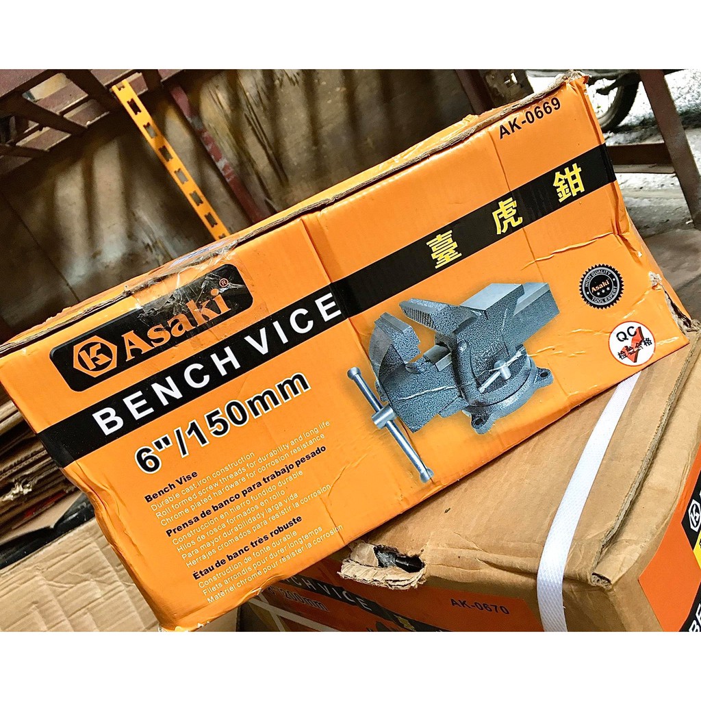 ê tô kẹp bàn nguội 6/150mm ASAKI AK-0669 ,Ê tô kẹp bàn nguội xoay 360 độ Asaki