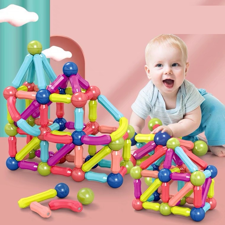 Bộ xếp hình nam châm thế hệ mới, đồ chơi phát triển trí tuệ cho các bé Mimo baby
