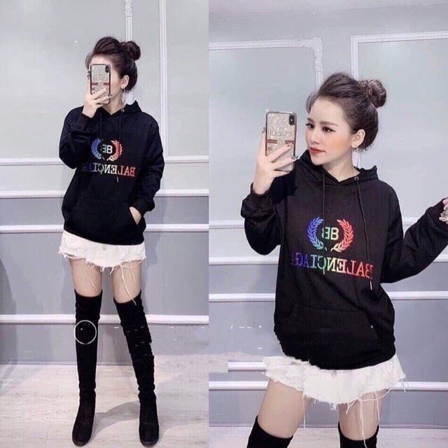 𝗡𝗘𝗪 𝗔𝗥𝗥𝗜𝗩𝗔𝗟  hooide áo khoác nỉ uinsex BALENCIAG ️ (video+ảnh thật) A08