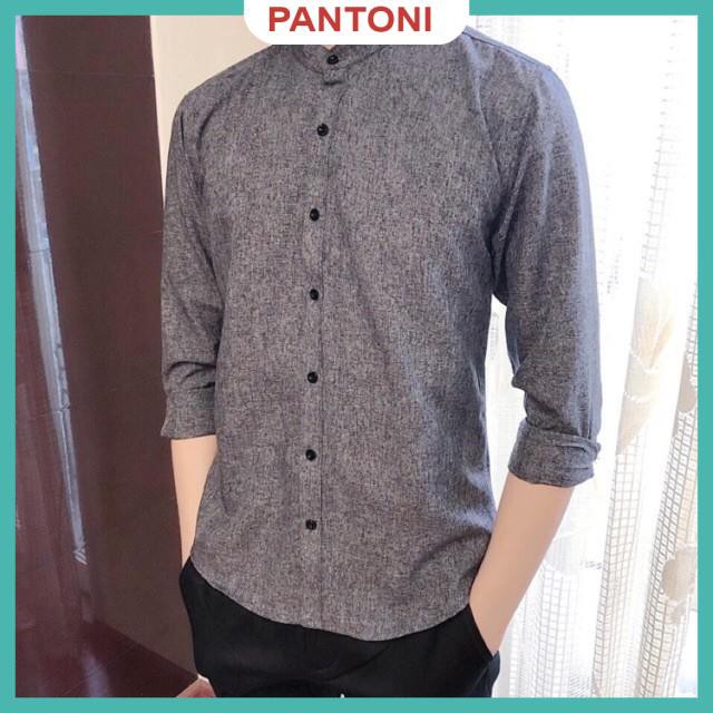Áo sơ mi đũi CỔ TÀU màu Xám Tiêu chất vải đũi cao cấp | BigBuy360 - bigbuy360.vn